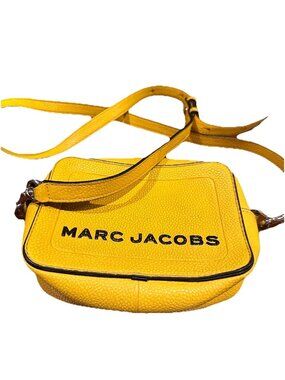 Marc Jacobs Soft Pebbled Leather Mustard Yellow Crossbody Handbag
